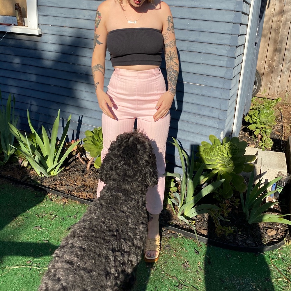 1950’s side button pink pants